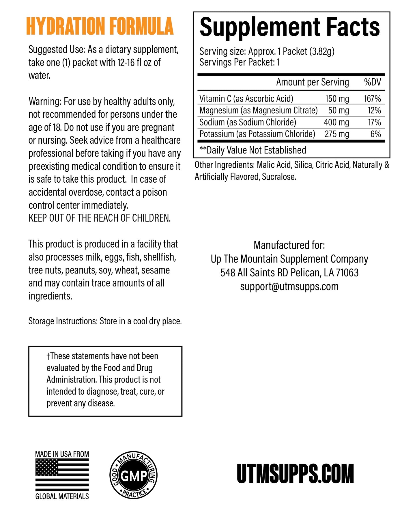 Hydration Formula - Fruit Punch - 30pk